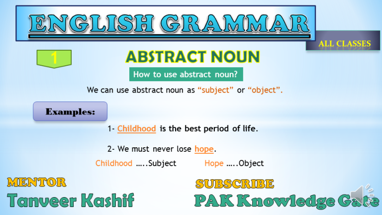 What Is An Abstract Noun Example