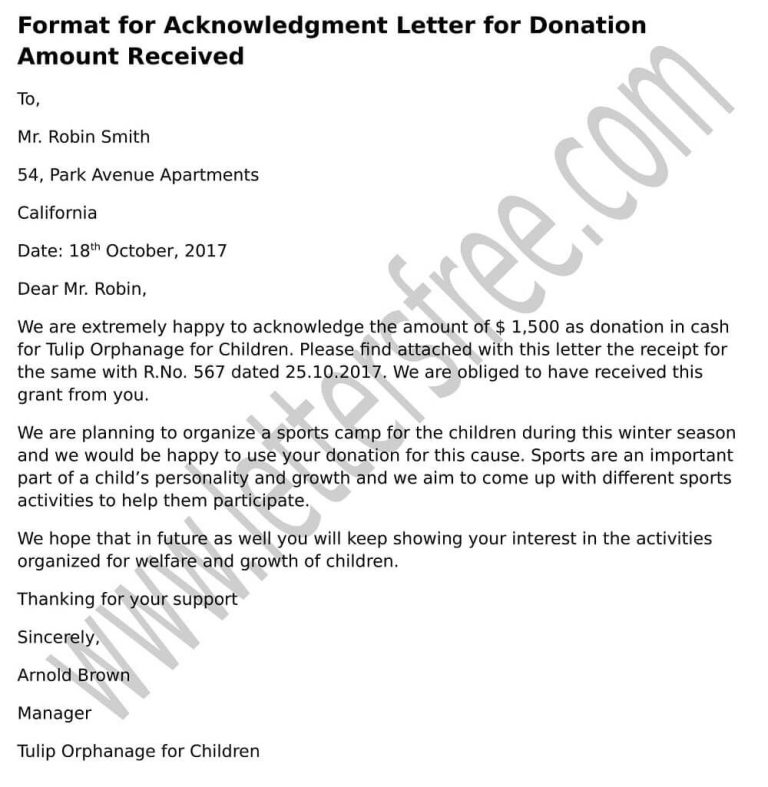 How To Write An Acknowledgement Letter Sample