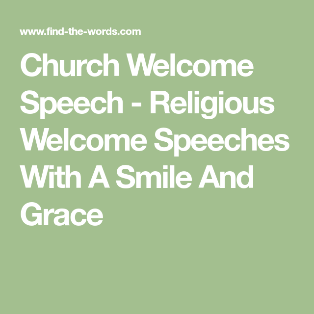 Welcome Event Speech Sample