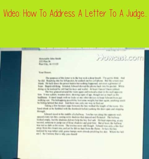 How Do You Address A Judge In Writing