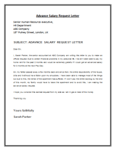 Advance Salary Request Email Sample
