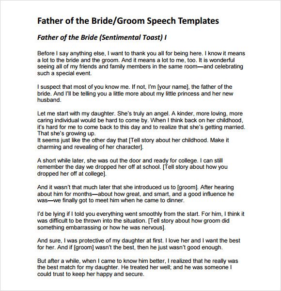 Wedding Speech Ideas For Father Of Groom