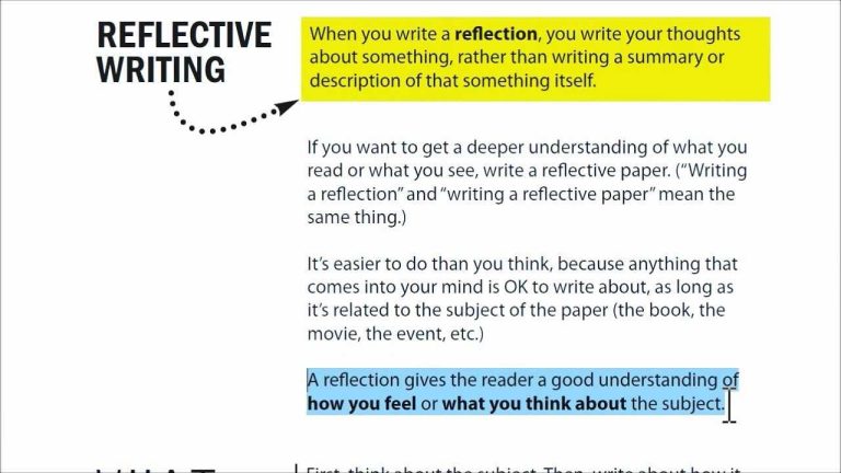 How To Write A Personal Reflection