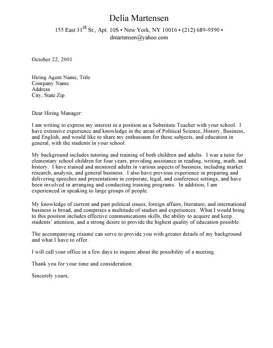 Academic Cover Letter Examples