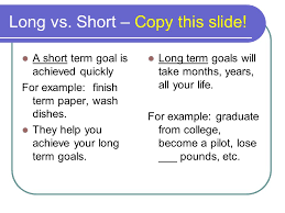What Are Short And Long Term Goals Examples