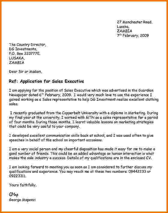Application Letter For Applying Job In Company