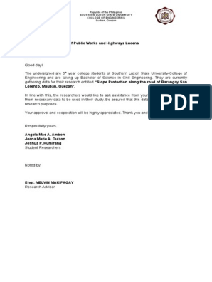 Application Letter For Civil Engineer Dpwh