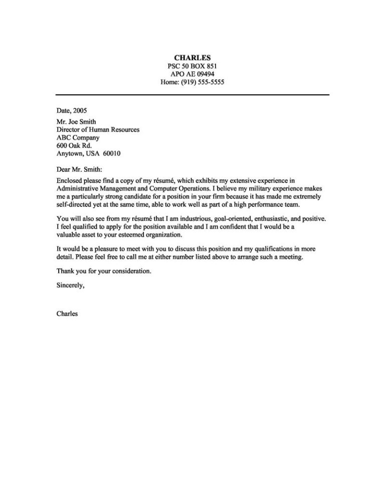 Application Letter For Job Business Administration