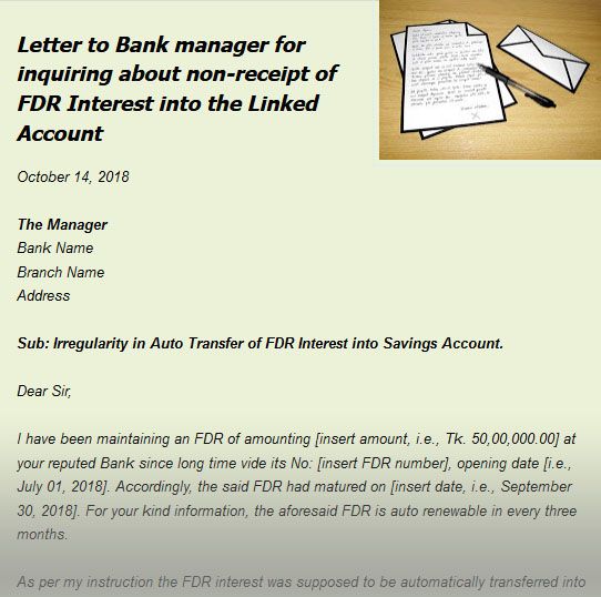 Application Format For Bank Manager For Change Of Name In English