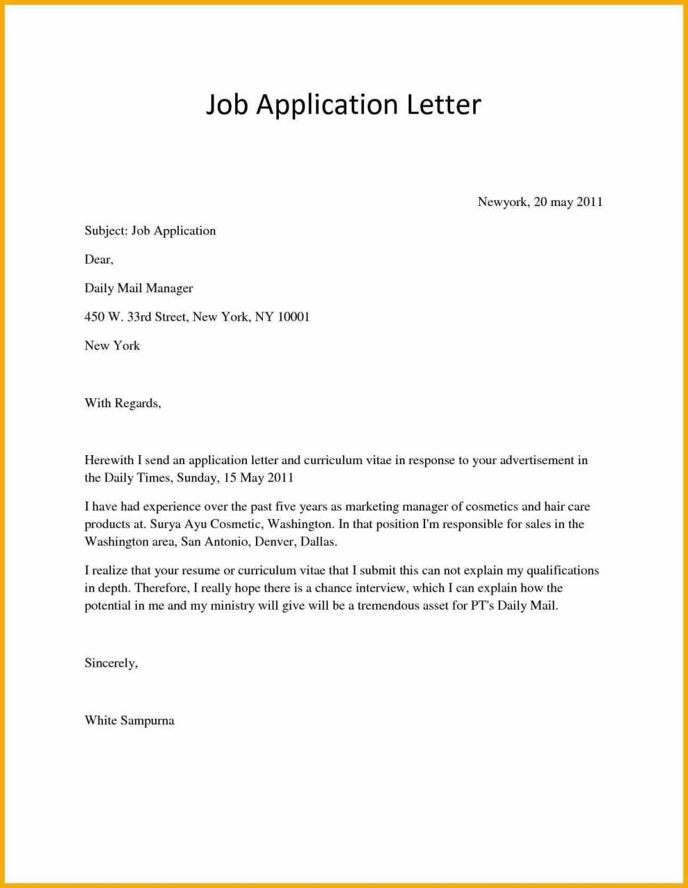Admission Letter For College Example