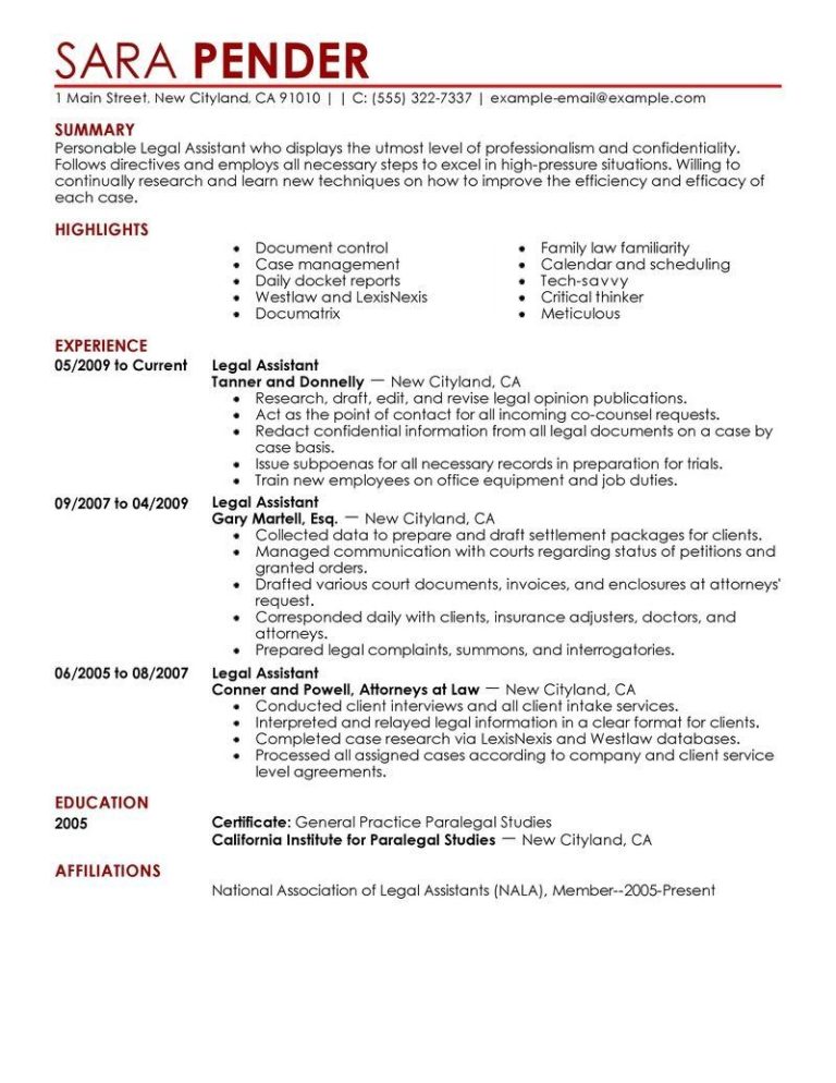 Legal Assistant Cover Letter Template