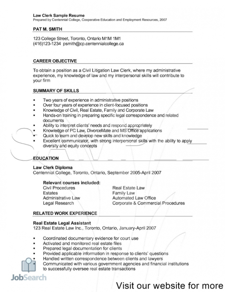 Lawyer Resume Objective Examples