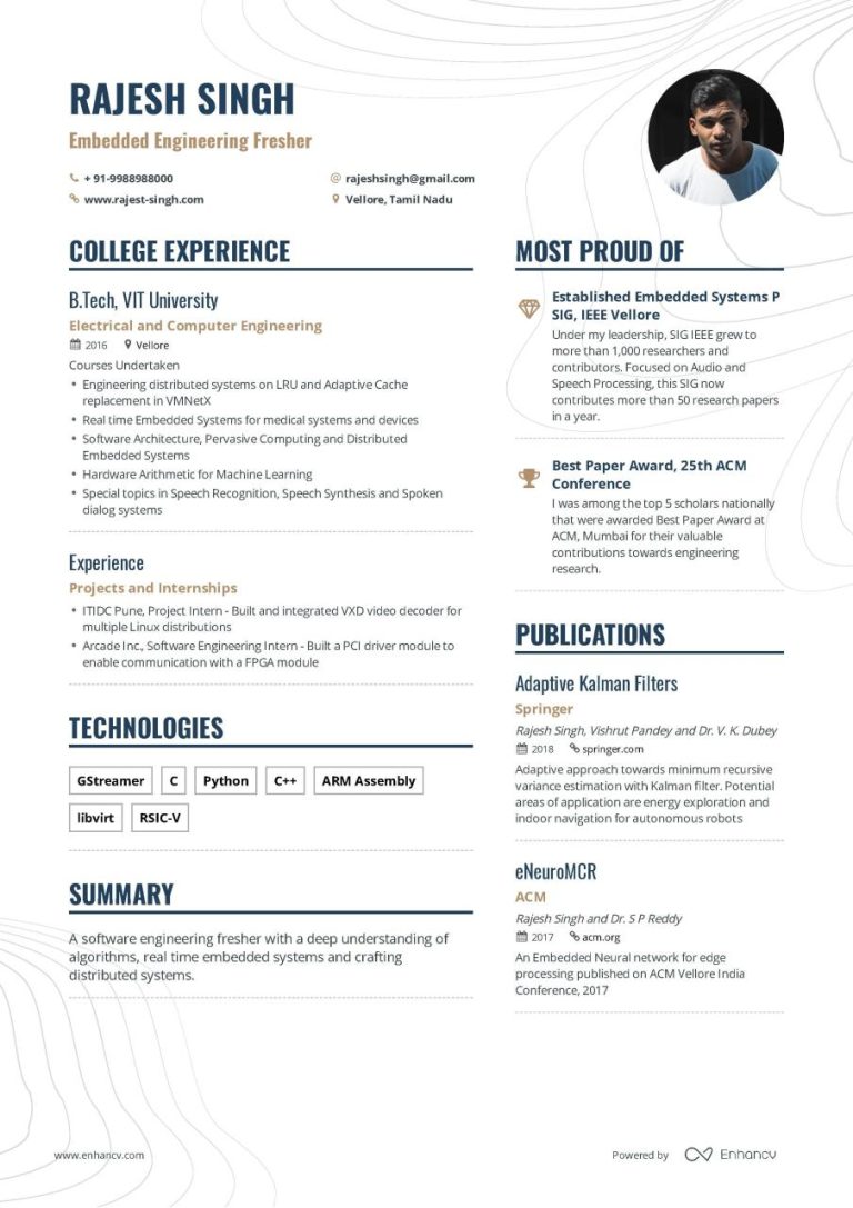 How To Make Resume For Fresher Computer Engineer