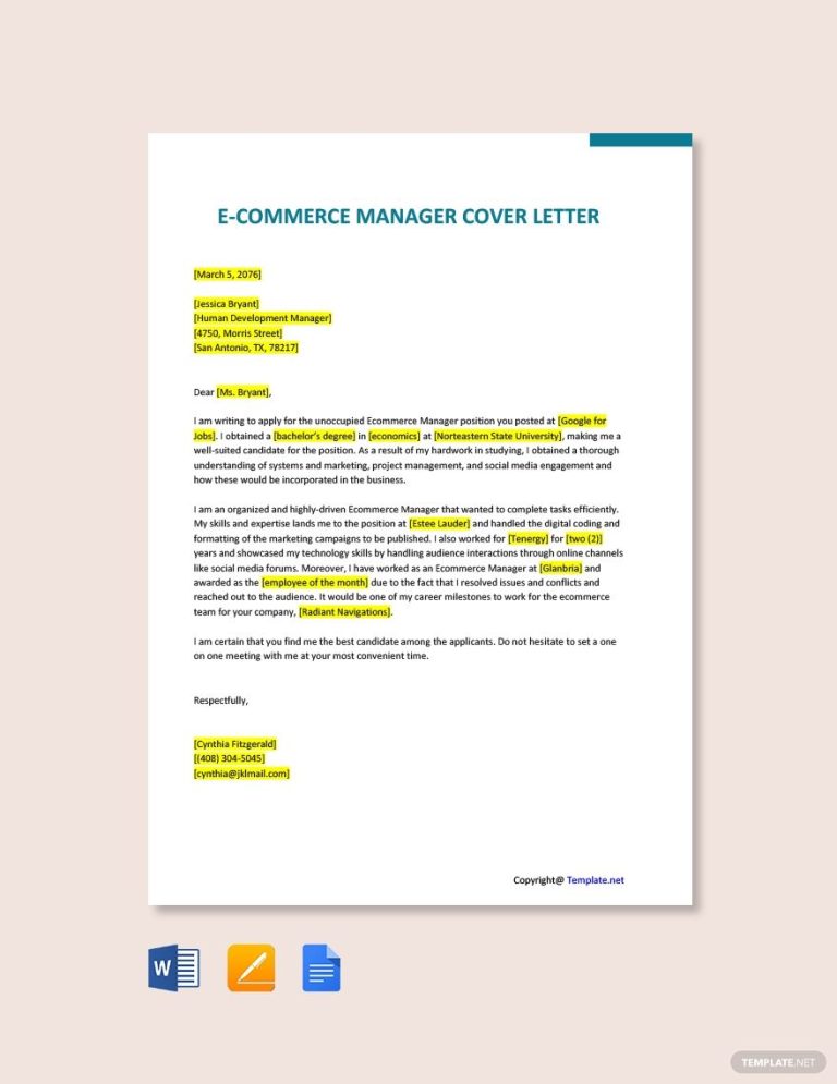 It Project Manager Cover Letter Doc