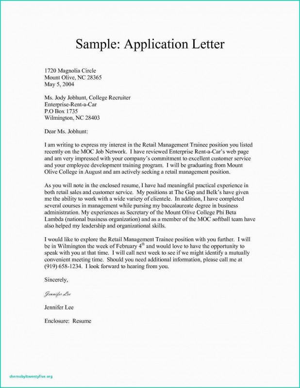 Job Application Letter Sample Word (doc)