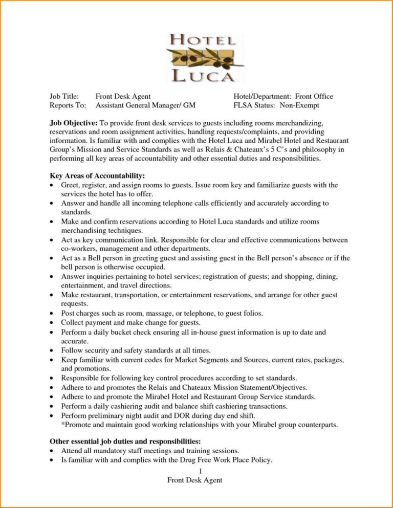 Hotel Front Office Manager Cover Letter Sample