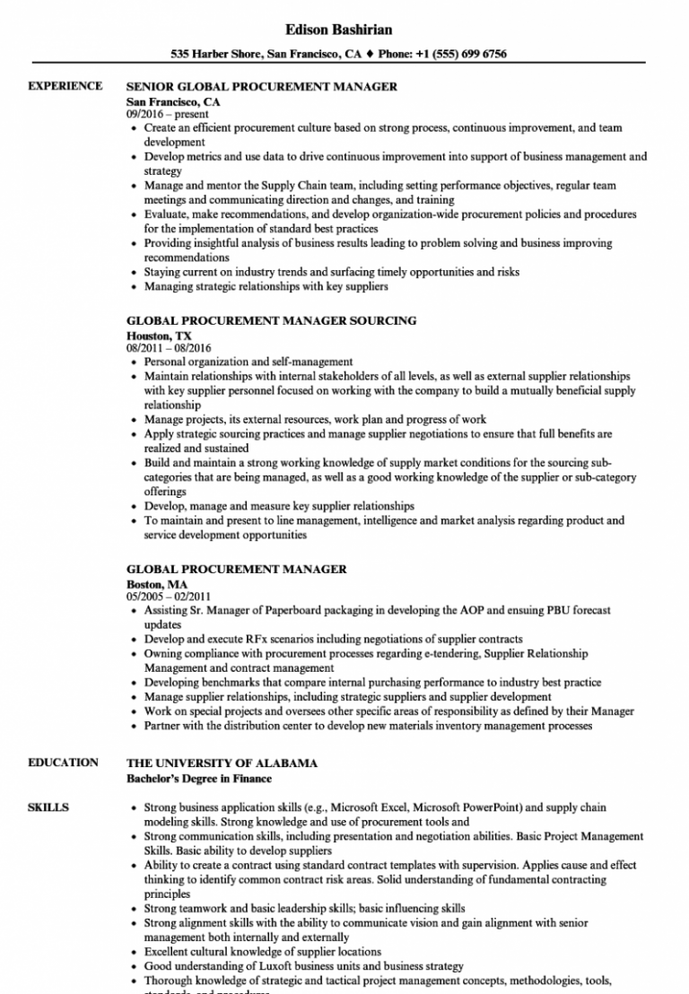 Cover Letter For Procurement Officer No Experience