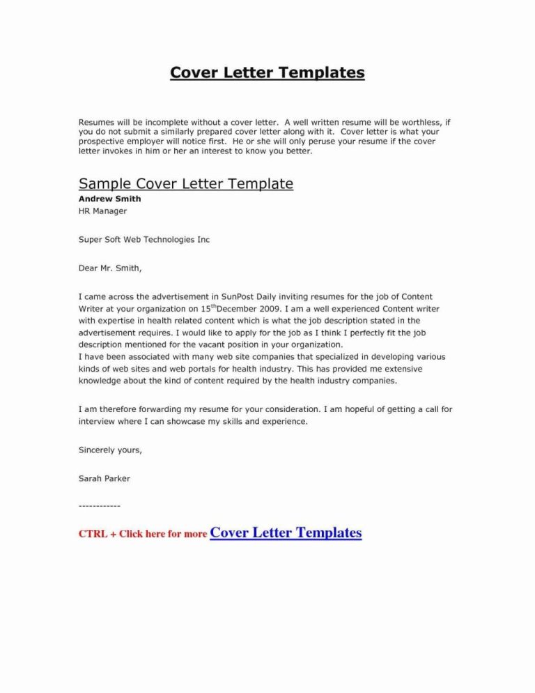 Cover Letter Format Docs