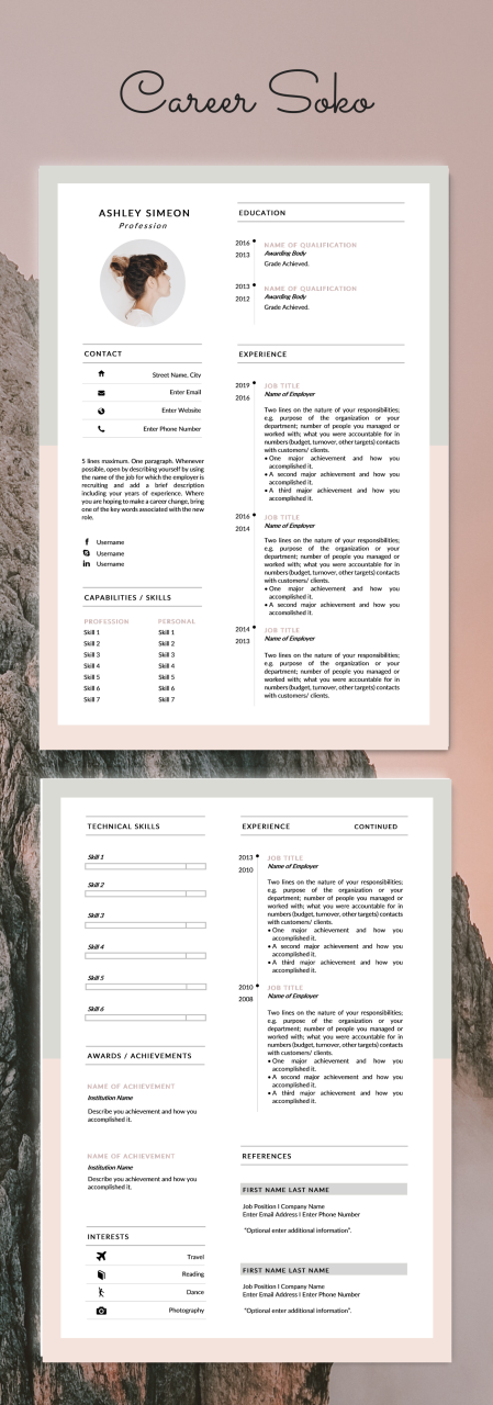 Two Page Resume Examples 2019
