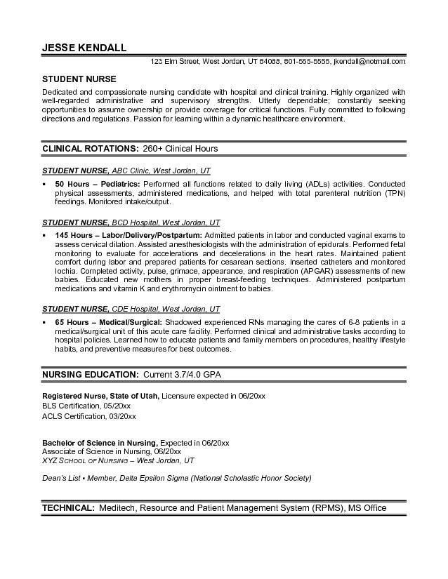 Examples Of Resumes For New Graduate Nurses