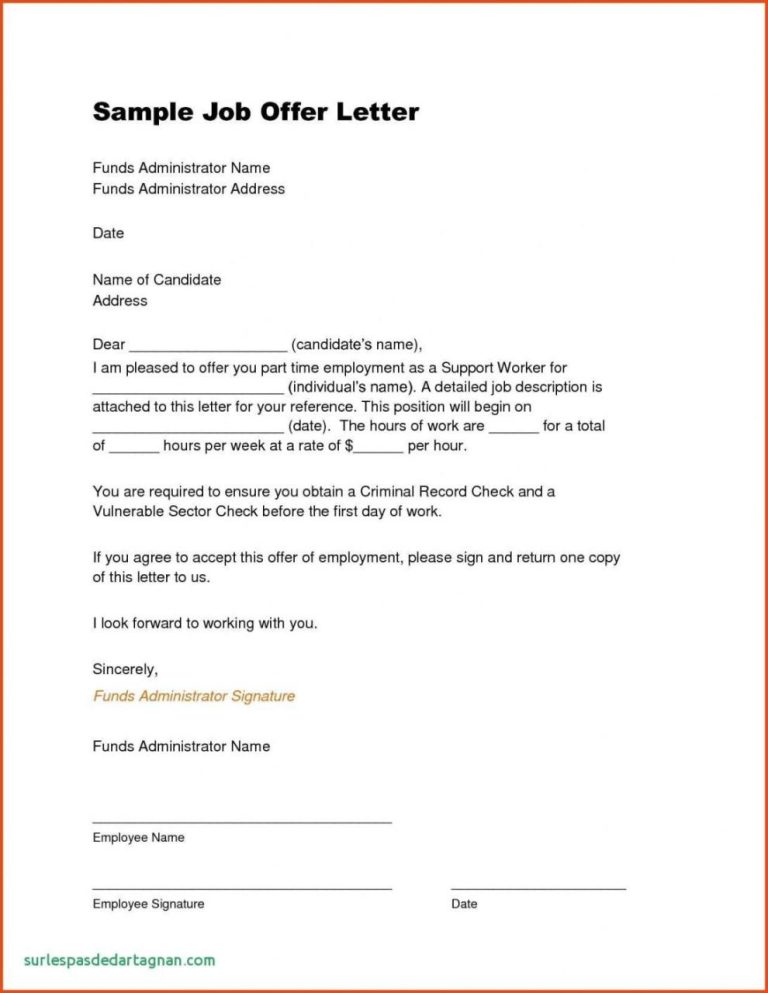 Business Letter Sample Job Offer