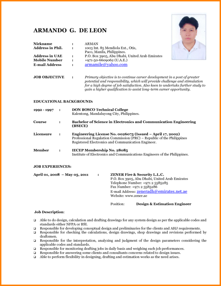 What Is The Latest Format Of Resume