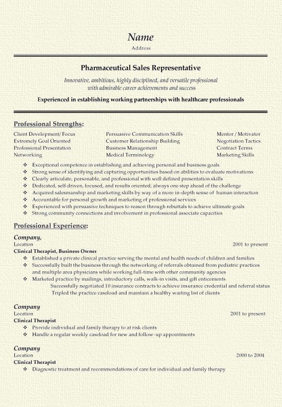 Medical Sales Rep Resume Examples