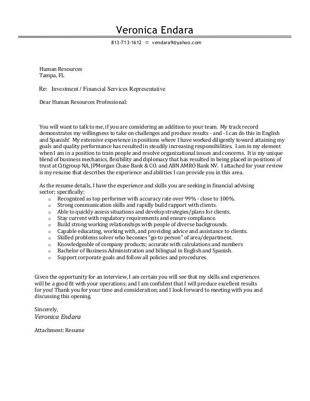 Investment Banking Internship Cover Letter Example