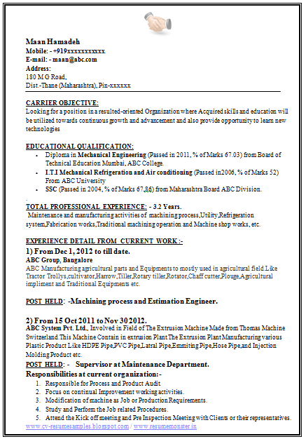 Experienced Resume Templates Free Download