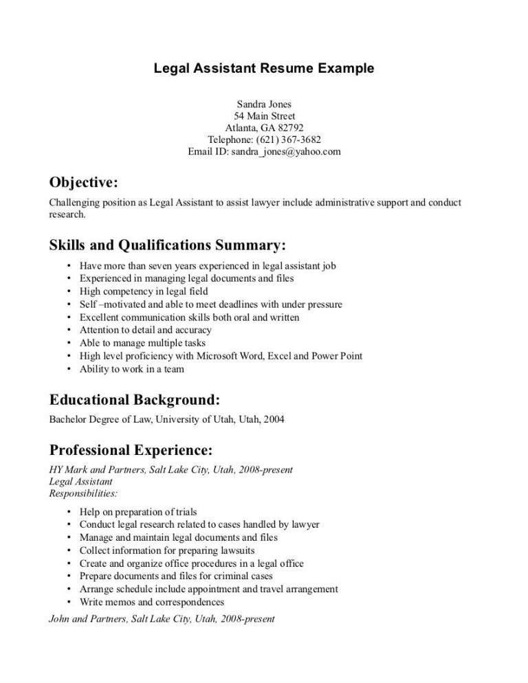 No Experience Resume Summary Examples