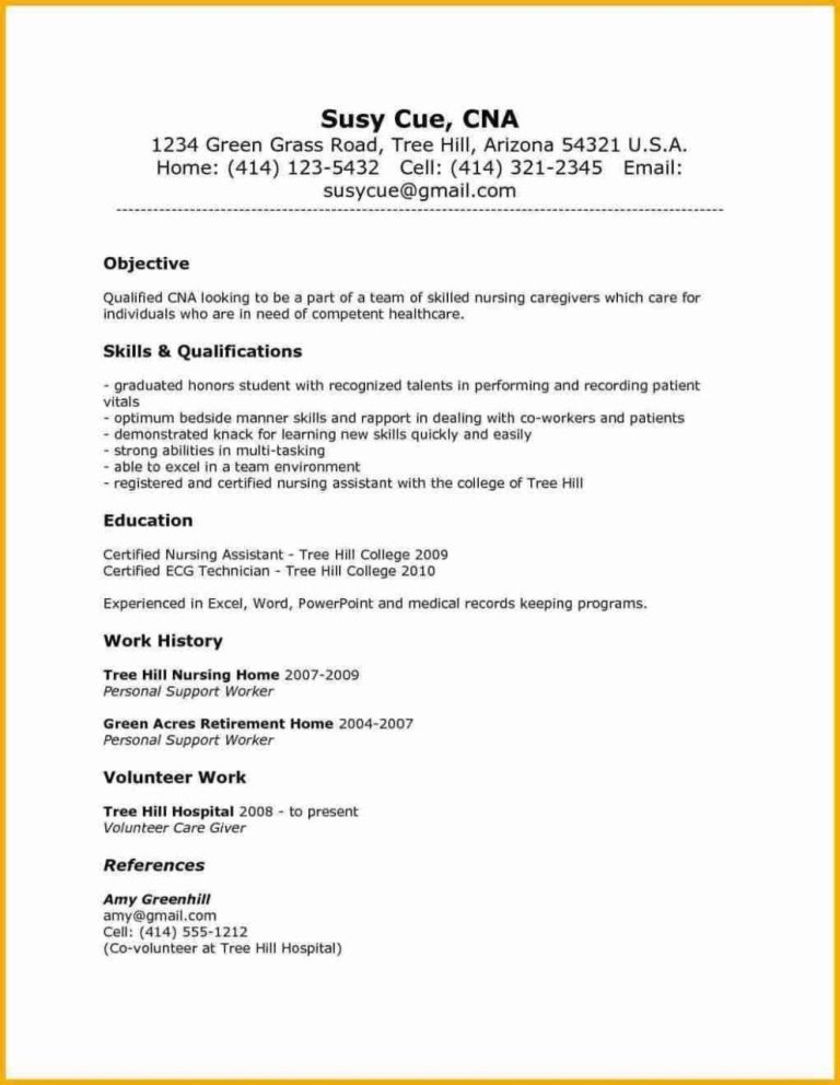 Entry Level Nursing Assistant Cover Letter Examples