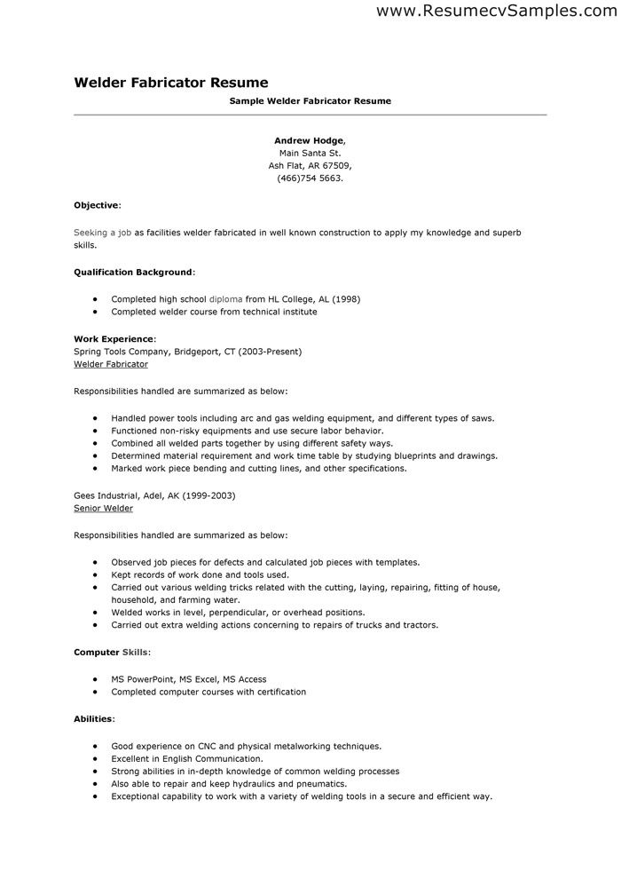 Experience Based Resume Format