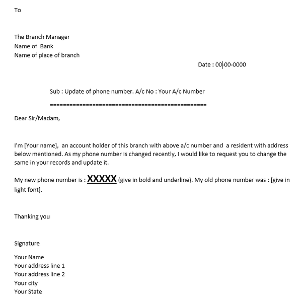 Bank Manager Cover Letter Sample