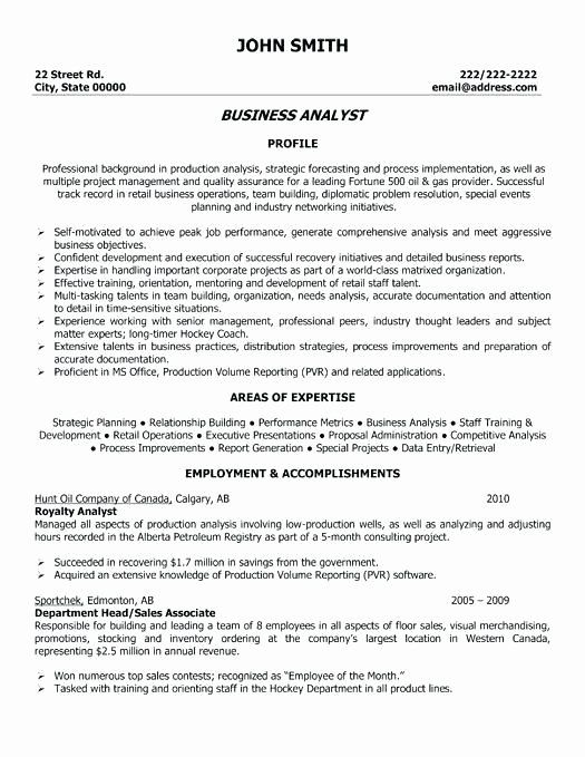 It Business Analyst Resume Sample