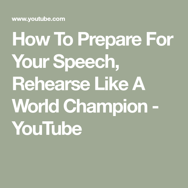 How To Prepare A Speech