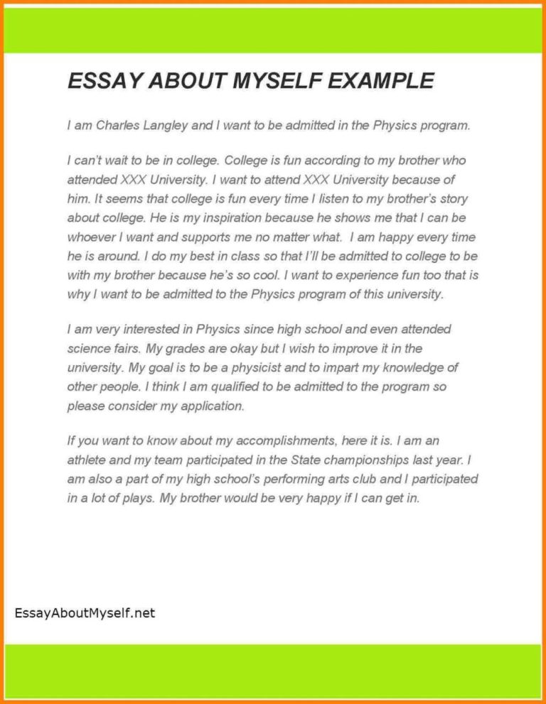 How To Introduce Yourself Sample Essay