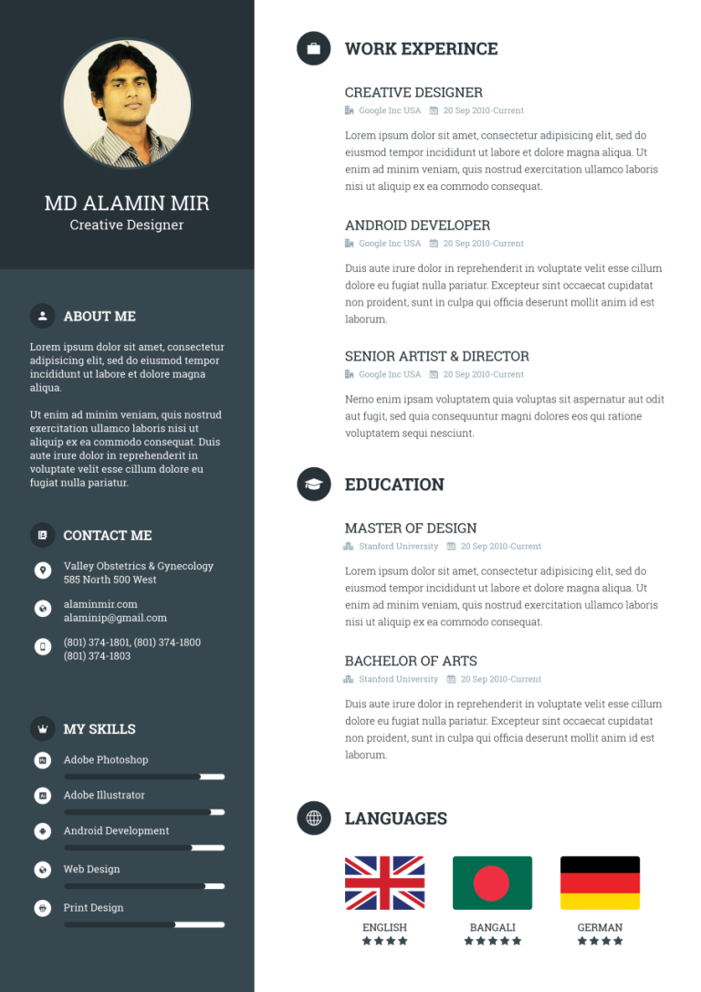 Android Developer Cv Template Free