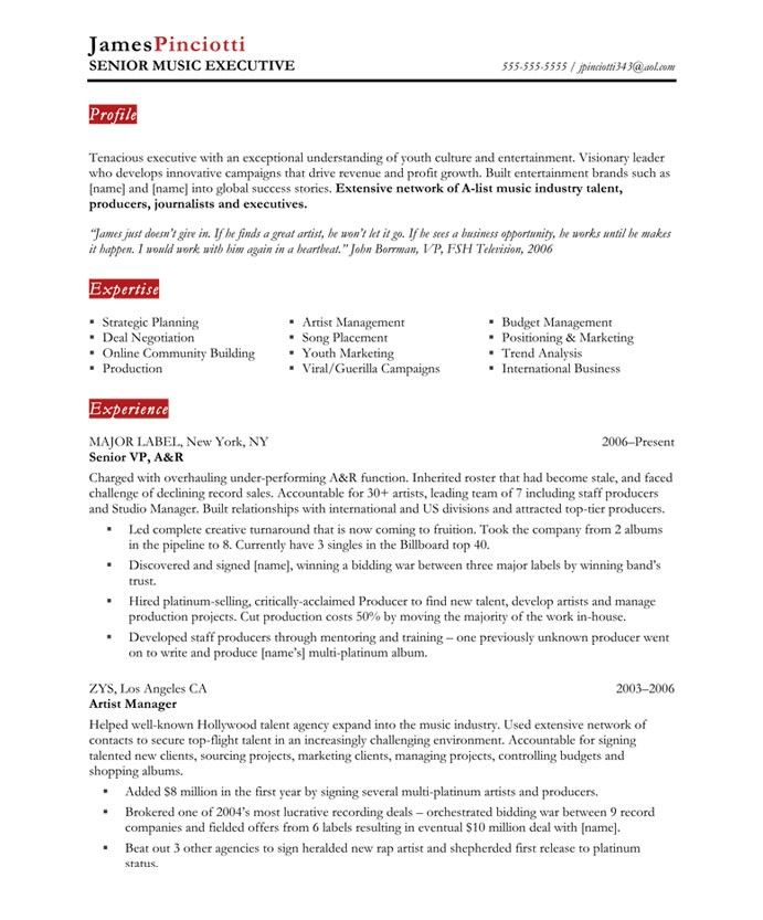 Music Industry Cover Letter Template
