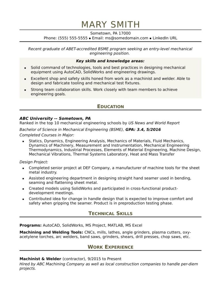 Welder Resume Sample Without Experience