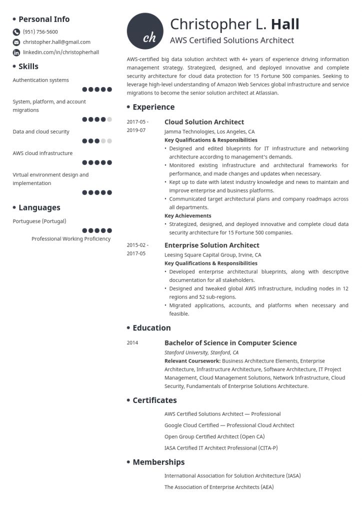 Cloud Architect Resume Examples