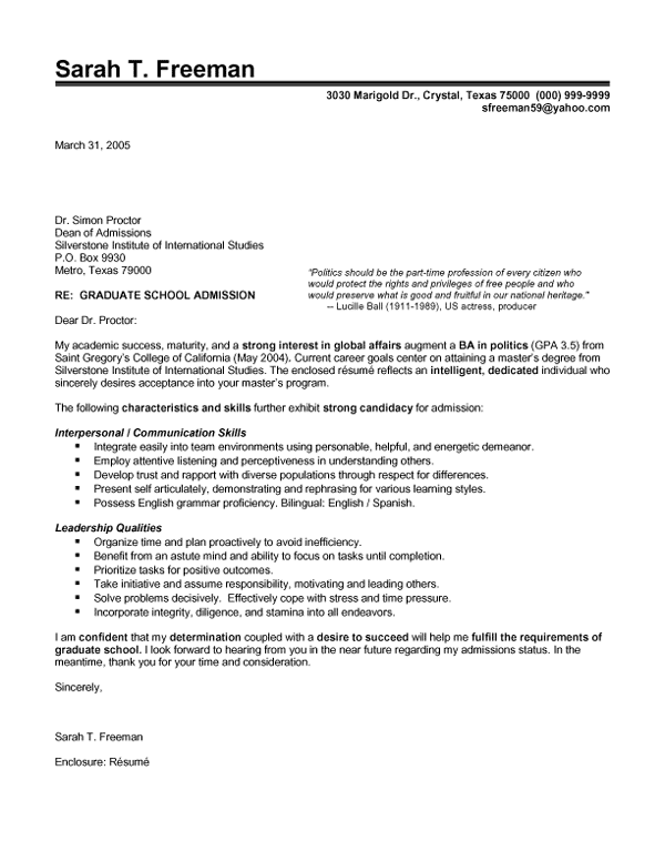 Government Affairs Cover Letter Example