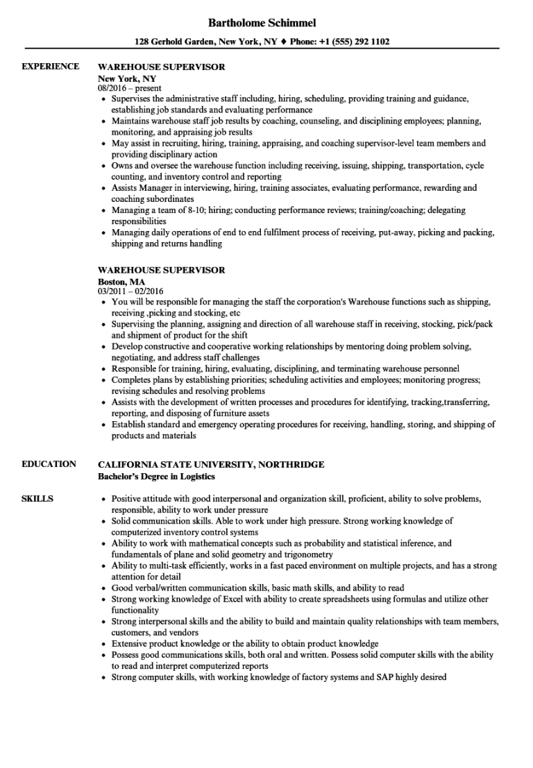 Medical Office Supervisor Resume Template