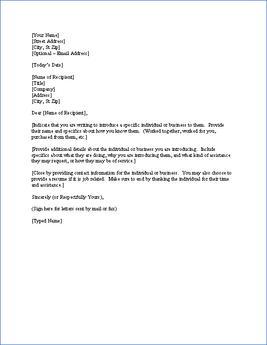 Introduction Letter To Company For Job