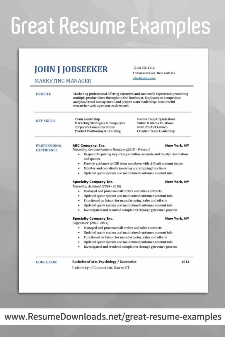 Modern Resumes Examples
