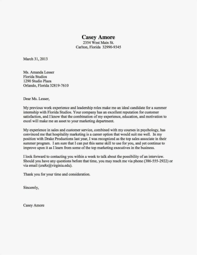 Looking For A Job Letter Example