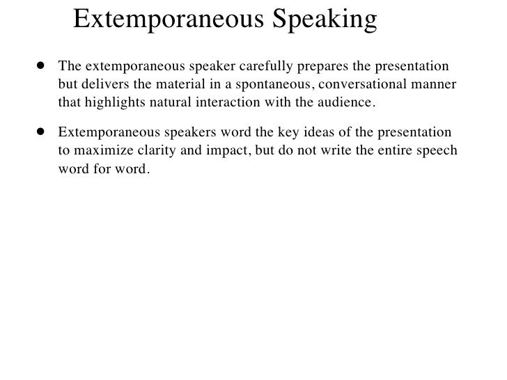 How To Do A Extemporaneous Speech