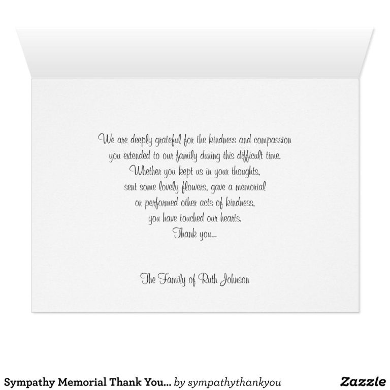 How To Sign A Memorial Thank You Card