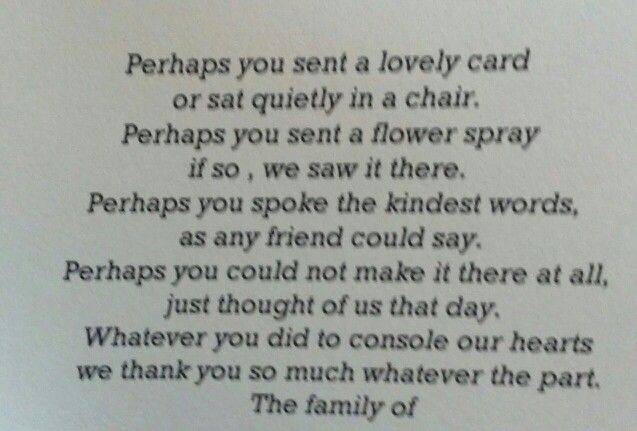 What Do You Say In A Funeral Thank You Card