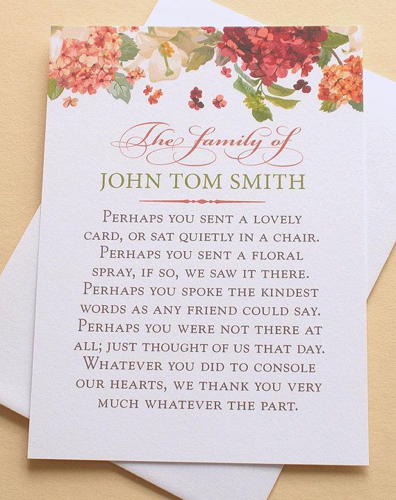 What To Say In A Funeral Thank You Note