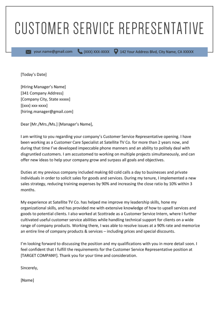 Call Center Manager Cover Letter Template